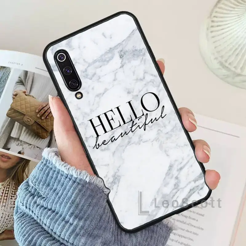 

Marble letter Phone Case For Xiaomi Redmi 4x 5 plus 6A 7 7A 8 mi8 8lite 9 note 4 5 7 8 pro