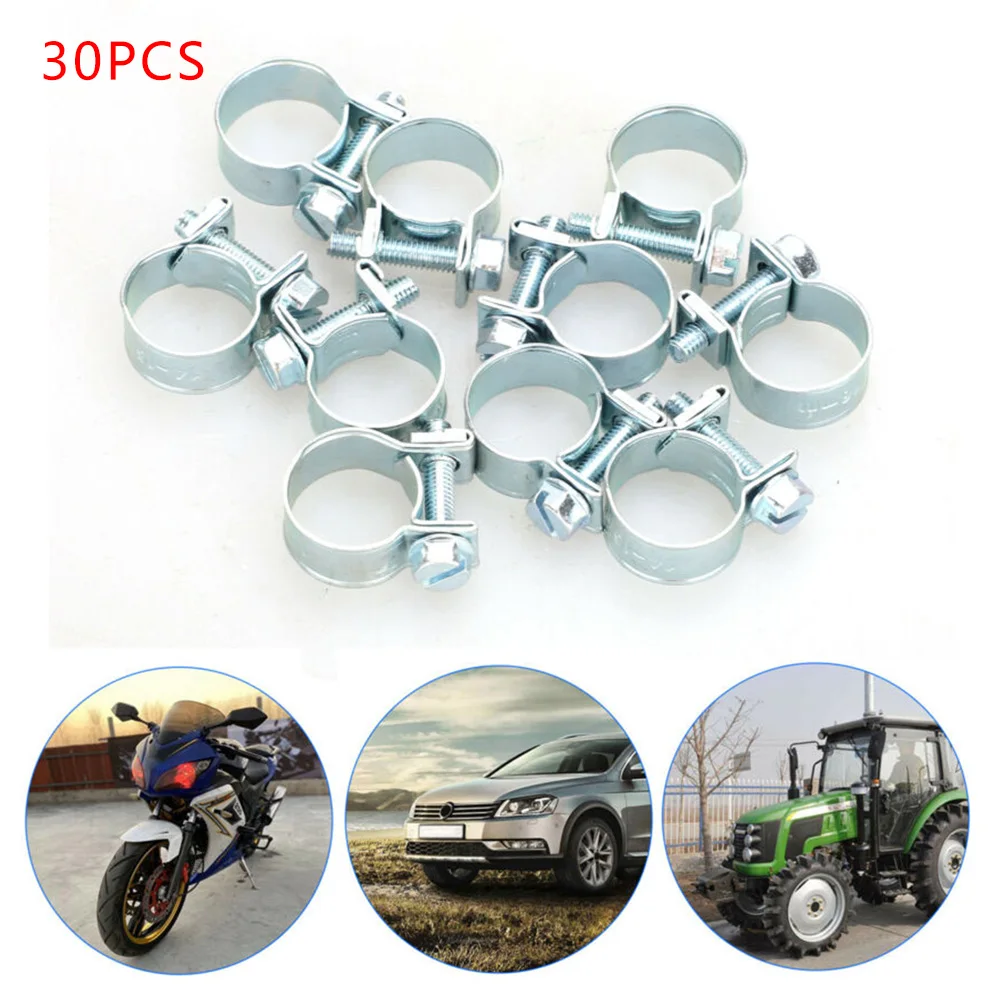 

1/4" 5/16" 3/8" Hose Clip Hose Fuel Injection Gas Line Clip Pipe Silver Durable