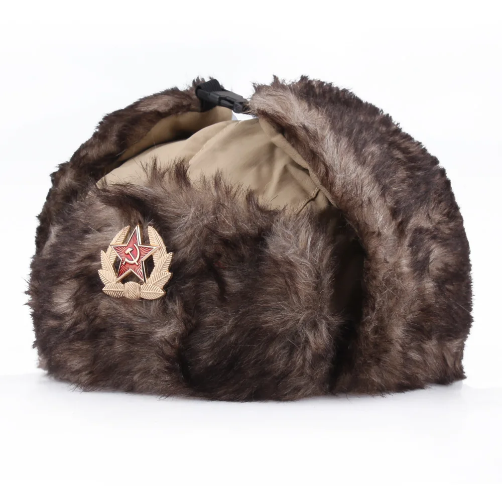 Зимние советский CCCP со значком бомбардировщика шляпа ветрозащитные теплые