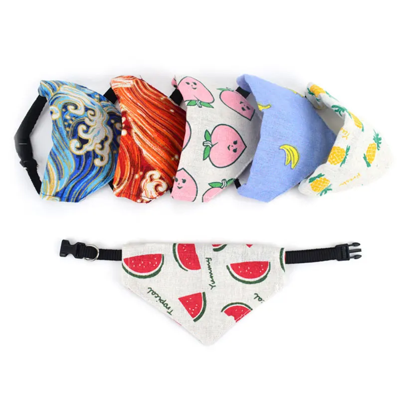 

1Pc Cat Dog Bandana Bibs Scarf Collar Adjustable Pet Neckerchief Scarf Waterproof Saliva Towel for Small Medium Large Dogs