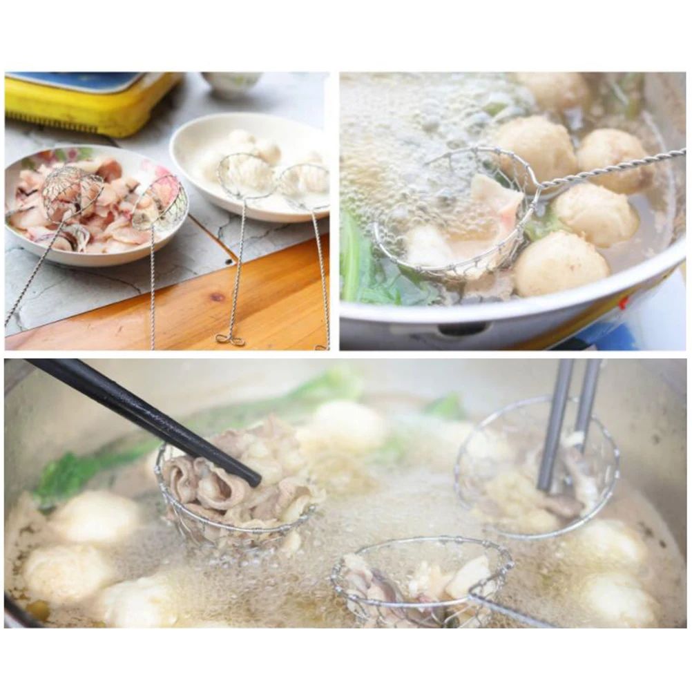 Сито для фондю сито из нержавеющей стали кухонный дуршлаг с длинной ручкой