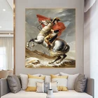 Картина маслом на холсте Жак-Луис Дэвид  постер с изображением Наполеона пересечения Альп  современный настенный Декор домашнее украшение