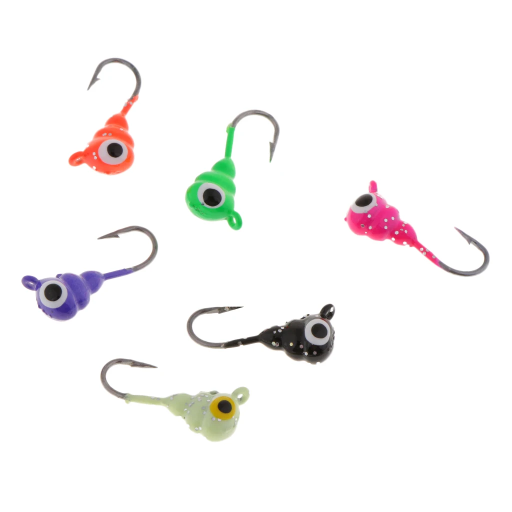 6 шт. зимний лед приманка на рыболовный крючок приспособлений дергающаяся мини