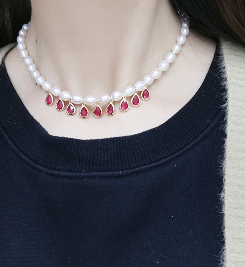 

Vintage Freshwater Real Pearl Necklace 210327-19