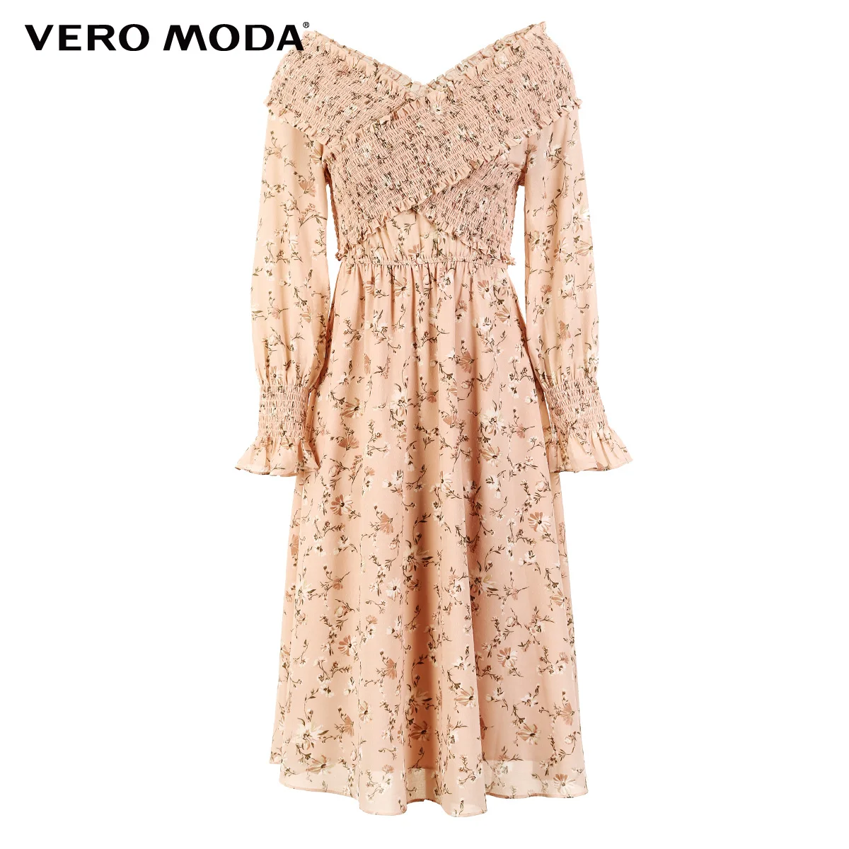 

Vero Moda Women's Vintage Floral Elastic High Waist Off-the-shoulder Dress | 31937D506
