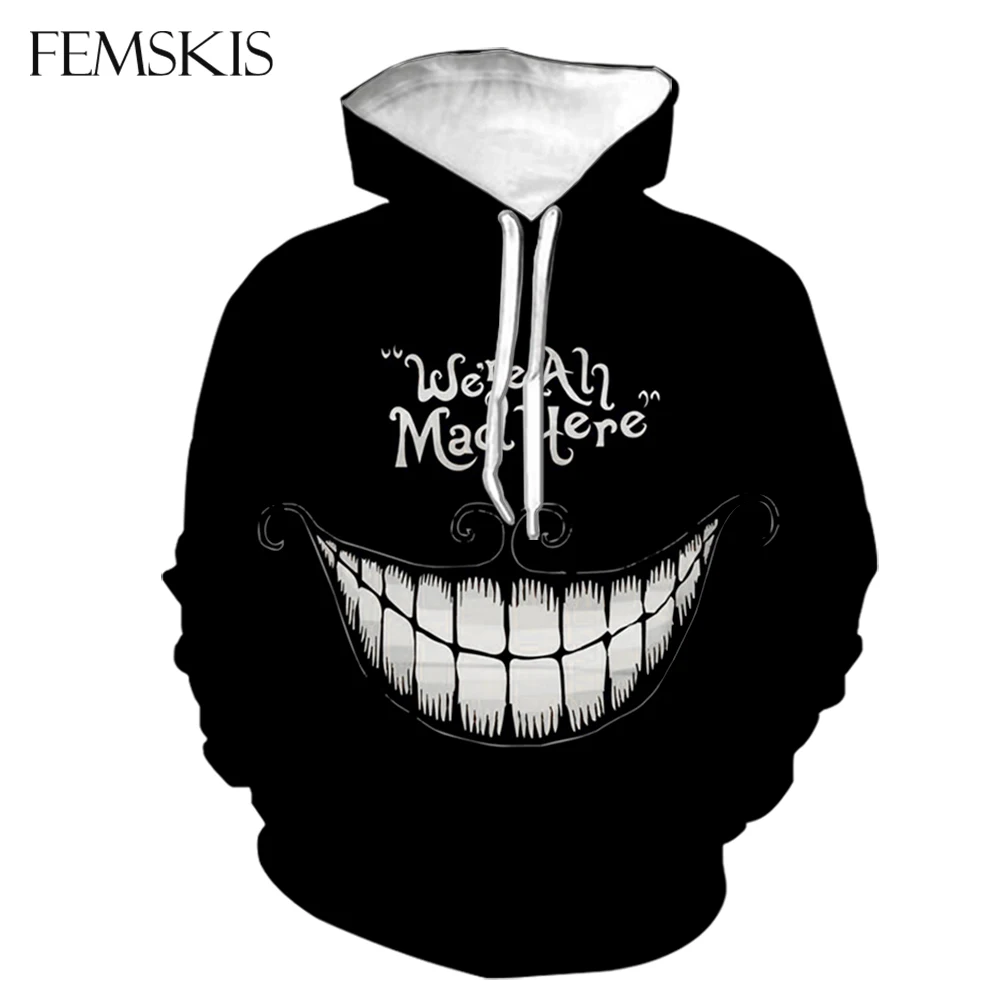 Женские и мужские пуловеры с 3D принтом Спортивная Кепка капюшоном смайликом на