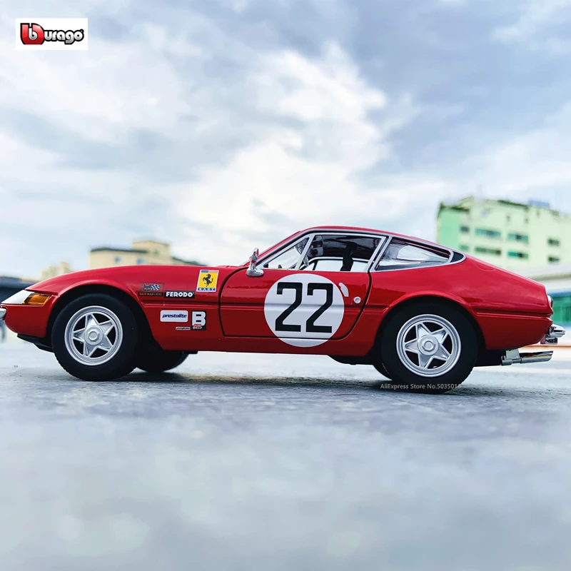 Bburago 1:24 Феррари 365 GTB4 гоночный авторизованный производителем моделирование