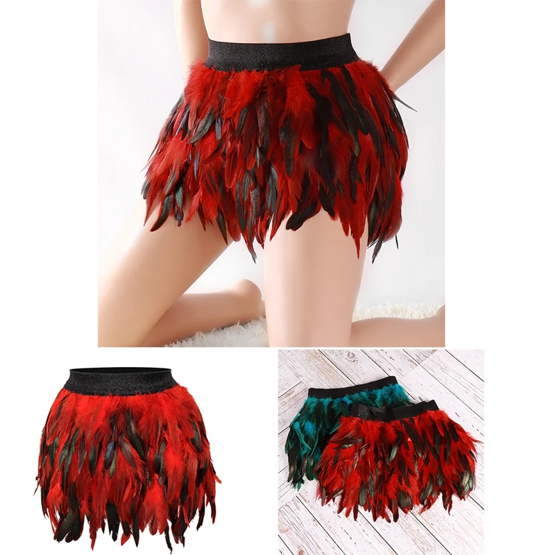 

Women Feather Body Harness Skirt For Festive Carnival Fashion Sexy Cage Buttocks Bondage Lingerie Punk Gothic Dance Wear Fetish