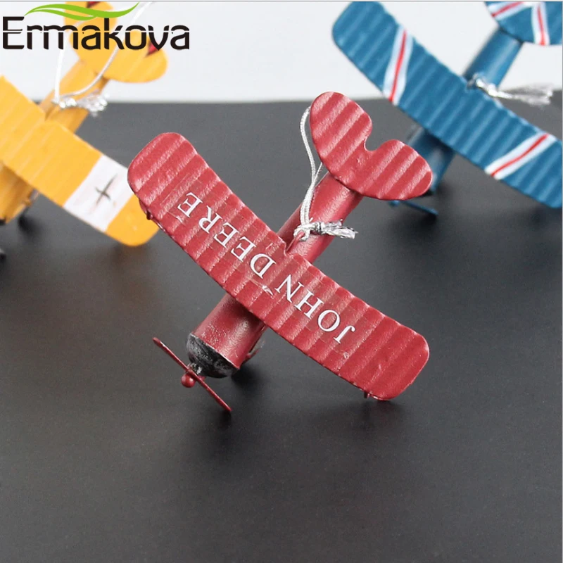 Ермакова мини модель аэроплана самолет фигурка биплан ремесла детский подарок