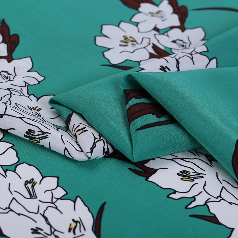 135 см широкая цифровая печать шелковая ткань 16 мм крепдешин натуральный материал