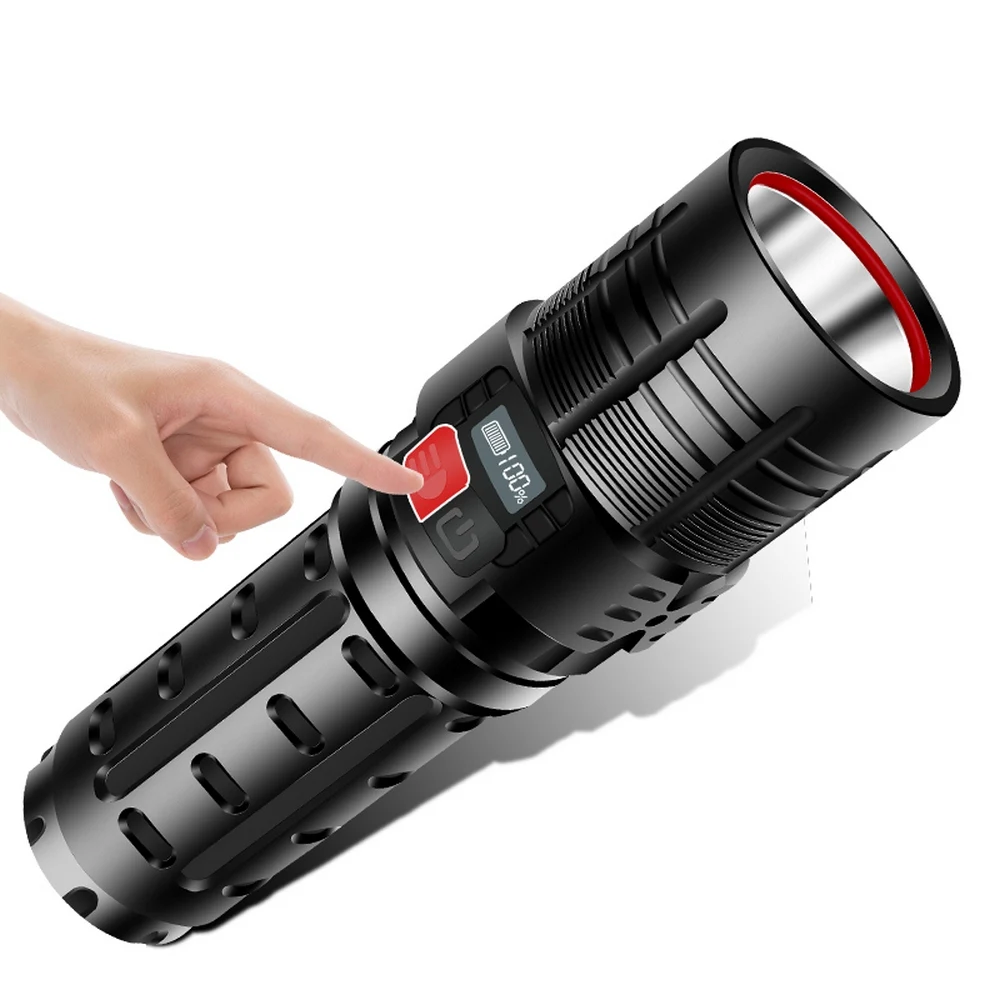 

Super Powerful XHP70 LED Flashlight LED Torch USB Zoomable Tactical Torch 26650 Rechargeable Battery Deal Camping