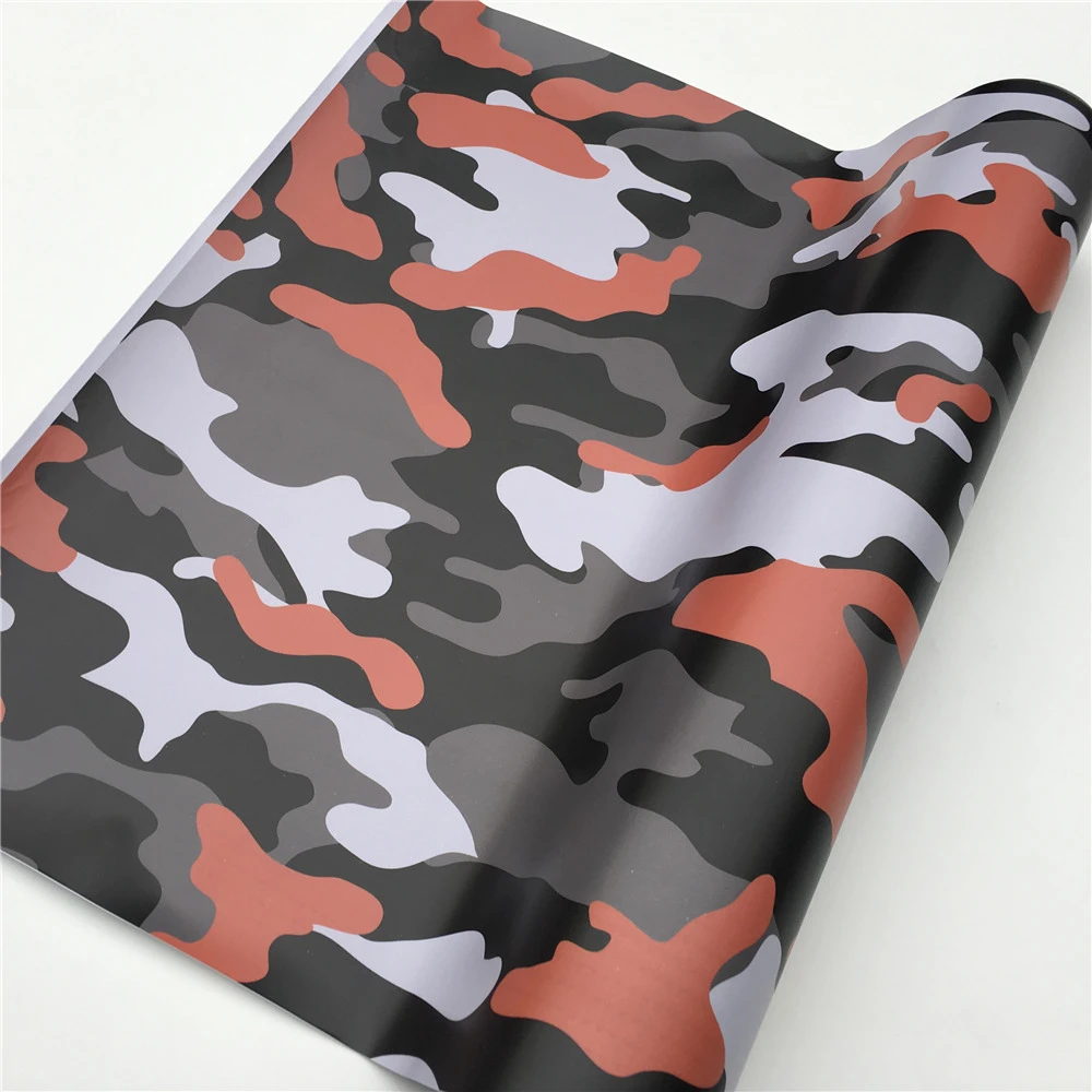 Orange Camo Arctic Snow Camo виниловая пленка для автомобиля, камуфляжная виниловая пленка для автомобиля, наклейка для велосипеда, консоль для компьютера, ноутбука, кожи, скутера, мотоцикла - Название цвета: Orange Camo