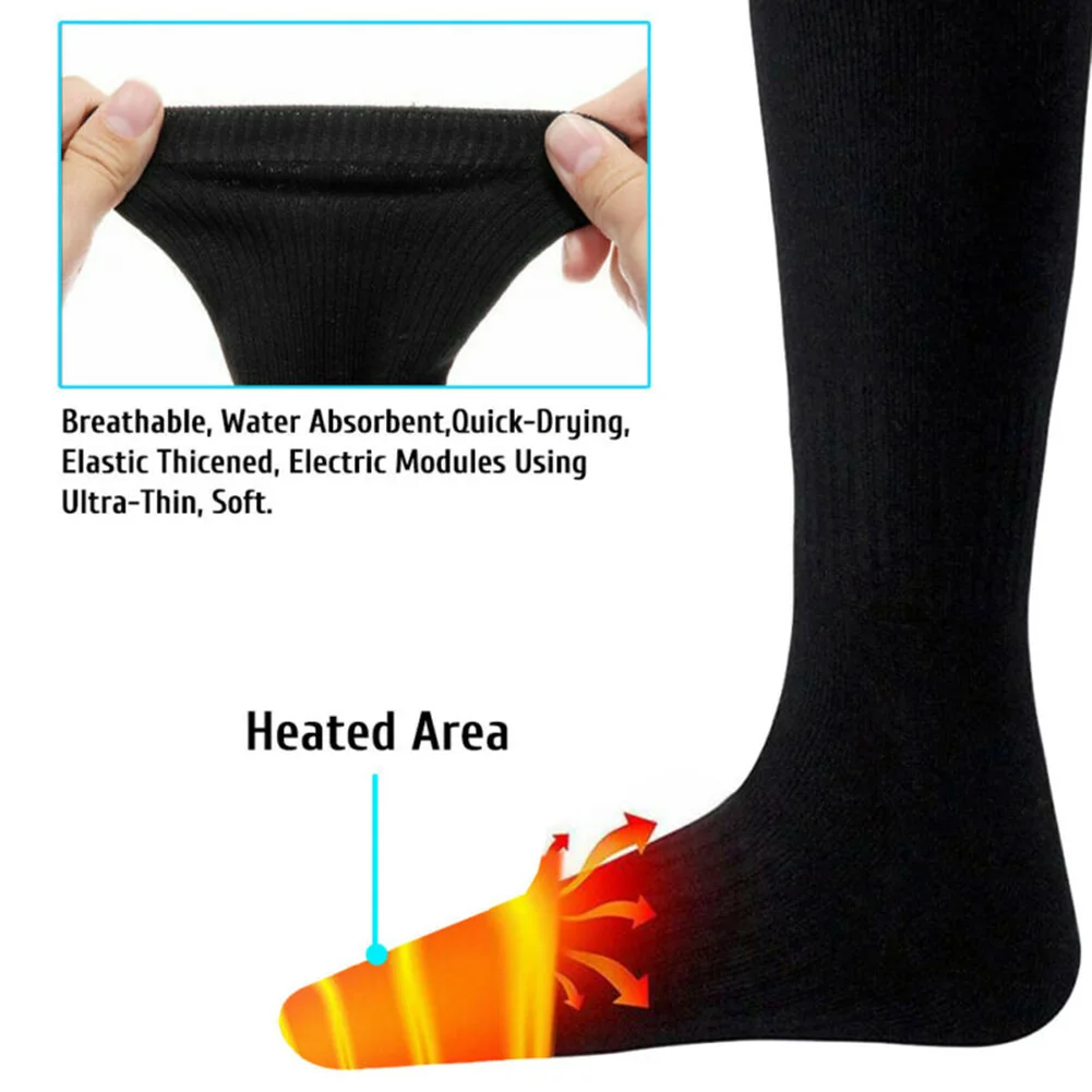 

1 Pair Electric Heated Socks Boot Feet Warmer USB Rechargable Battery Sock Wintersport 3V/4.5V Quick Heating