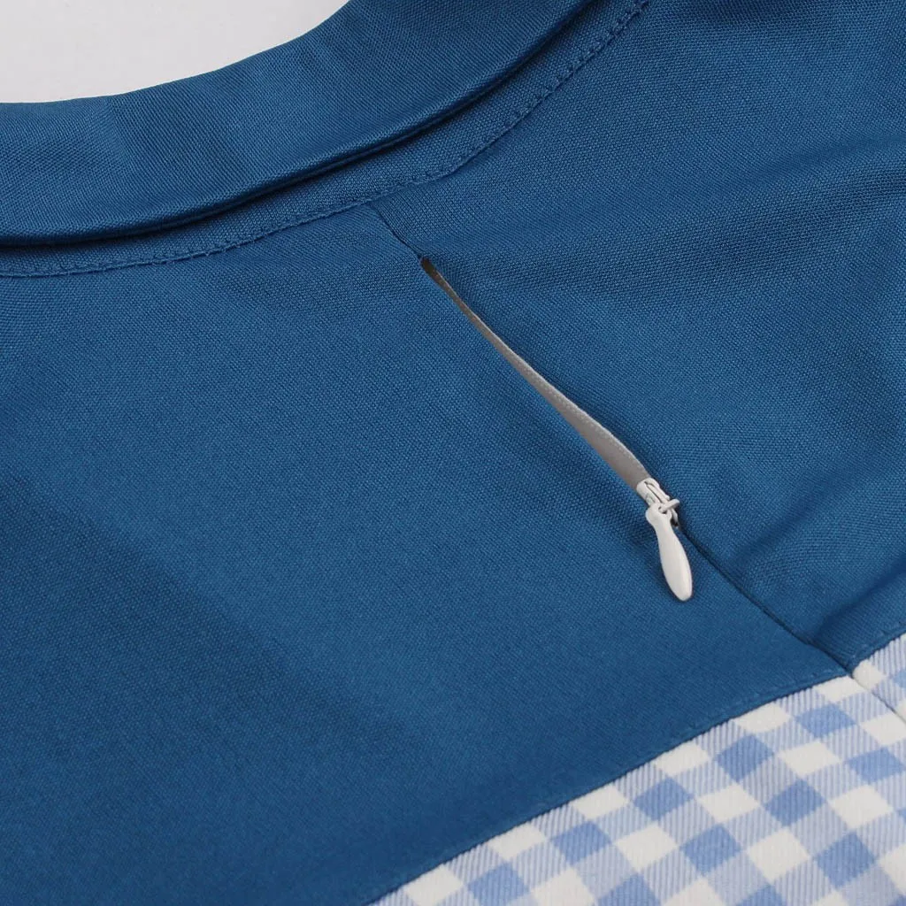 2019 горячая Распродажа модное женское платье с длинным рукавом в стиле пэчворк