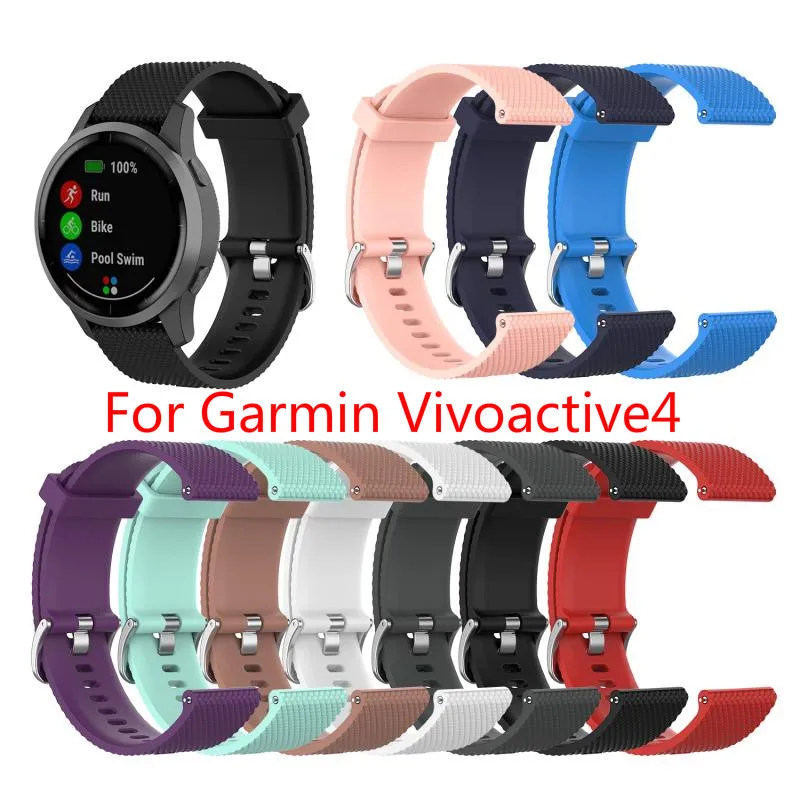

22MM New Strap For Garmin Vivoactive 4 Texture Sports Silicone Strap Watch Band Strap Smart Accessories For Garmin Smart Watch