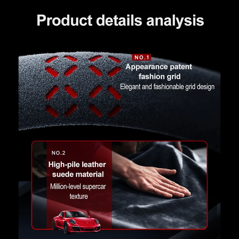 

Suede Leather Steering Wheel Cover Hand-sewn Four Seasons Universal Leather Car Grip Cover Non-slip and Sweat