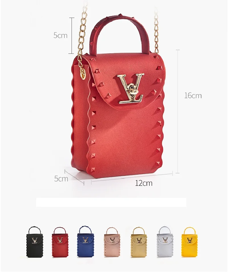

Jelly Handbag Women's Bag Candy Tote with Letters Mini Crossbody Bag for Girl Small Cluth Purse Messenger Bag Female Jelly purse