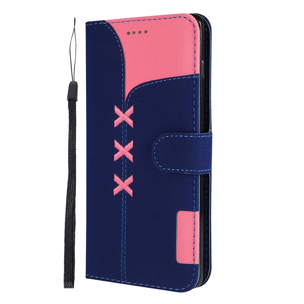 Чехол-кошелек для samsung Galaxy S10 S10e Book S9 S8 Plus, чехол A70 A50 A40 A30, сшитая кожа, стильный спортивный Чехол - Цвет: navy