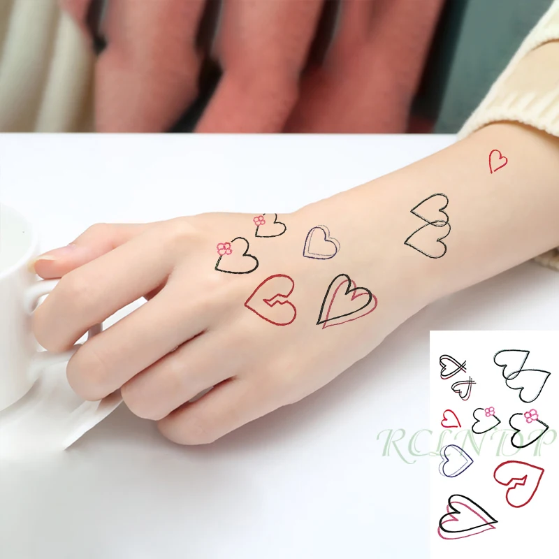 Водостойкая Временная тату-наклейка символ тотемного сустава черная тень