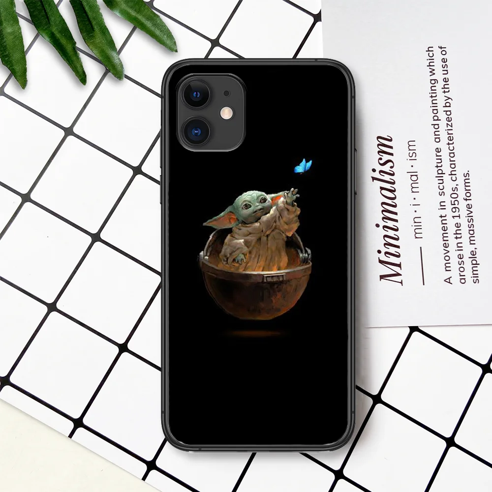 

Cartoon Yodas Cute Lovely Baby Phone Case For IPhone 4 4s 5 5S SE 5C 6 6S 7 8 Plus X XS XR 11 12 Mini Pro Max 2020 black Bumper
