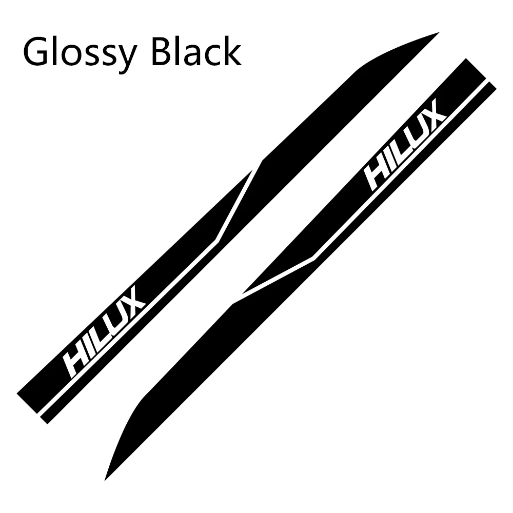 Glossy Black 2 шт. боковые наклейки на двери автомобиля для Toyota Hilux Revo Vigo Автомобильная виниловая пленка DIY Наклейка спортивный стиль автомобильные принадлежности для тюнинга - Название цвета: Glossy Black