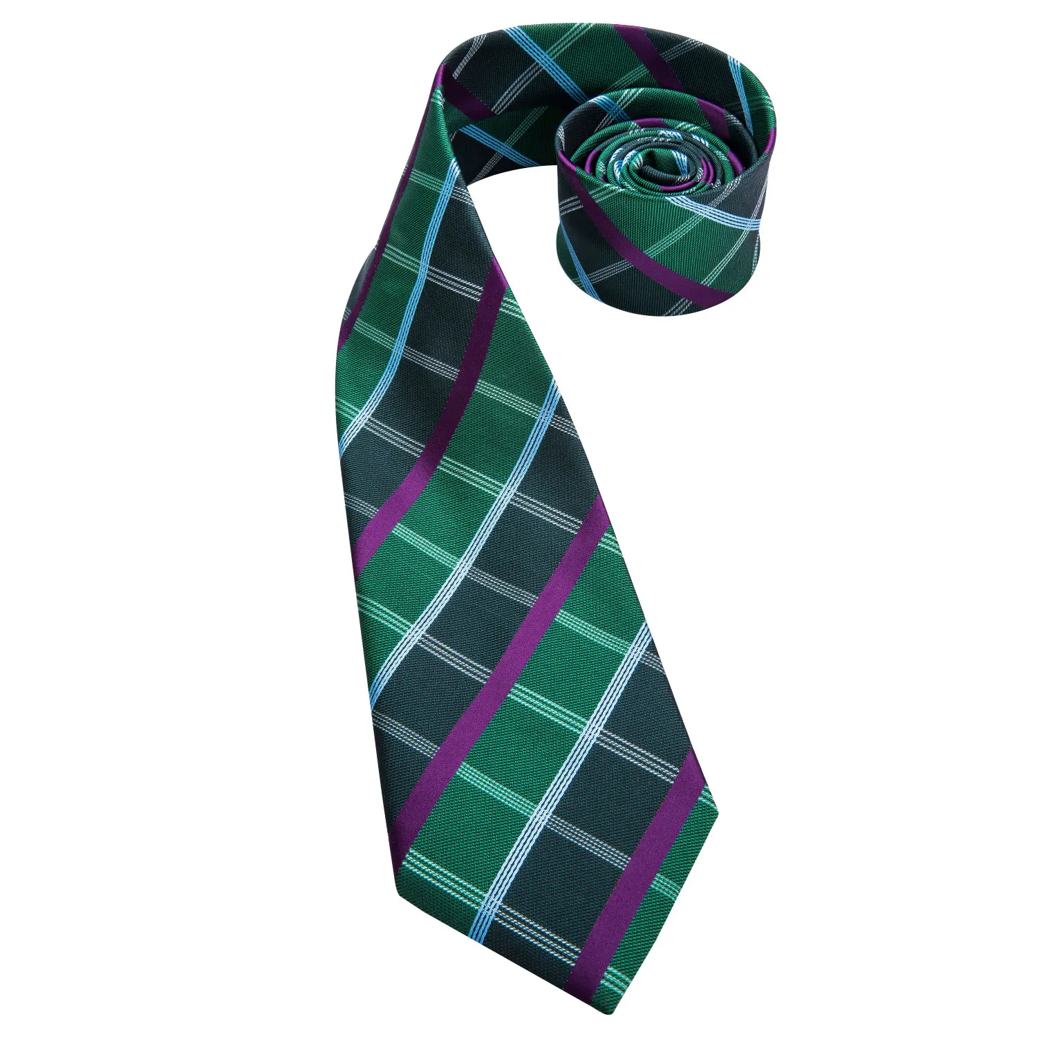 Hi Tie новый модный галстук в клетку для мужчин зеленые бриллиантовые запонки набор
