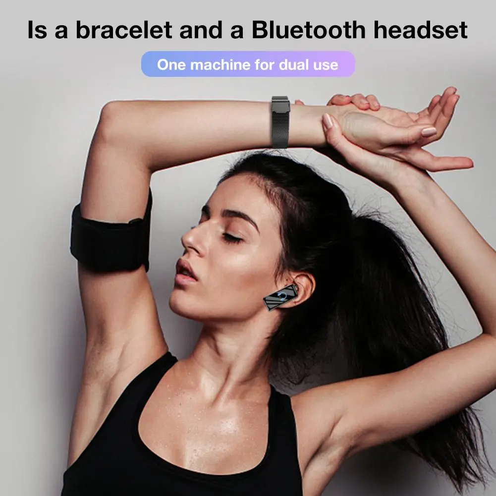 B6 Браслет беспроводные Bluetooth наушники умный 2 в 1 монитор сердечного ритма Счетчик