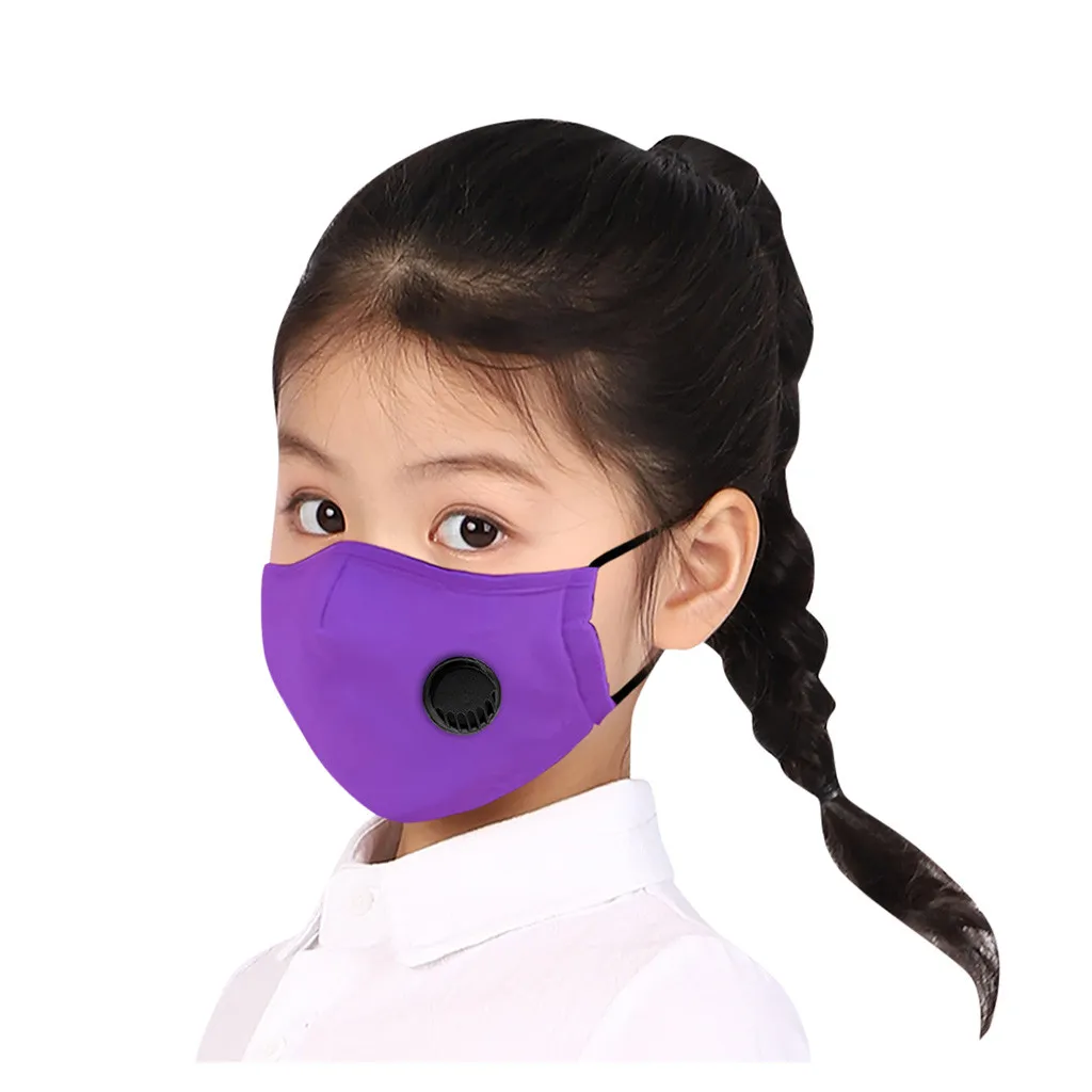 

Children Baby Mask Pure Color Dustproof PM2.5 Mask With Breathing Valve Mask Washable Reusable Breathable Outdoors Windproof 1pc