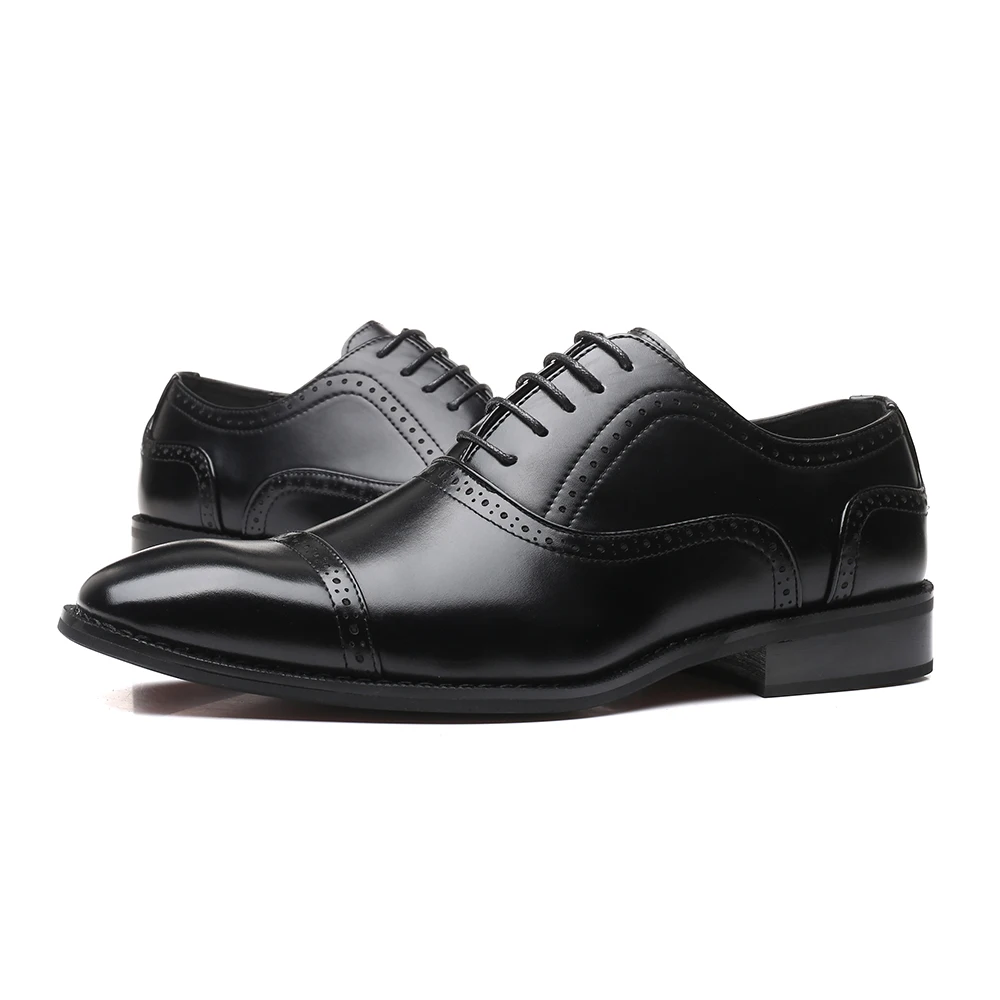 Мужские кожаные оксфорды ручной работы деловые мужские туфли на плоской подошве