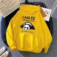 cute panda letter print streetwear vintage spring womenmen unisex warm sleeps carton pullover haikyuu hoodie