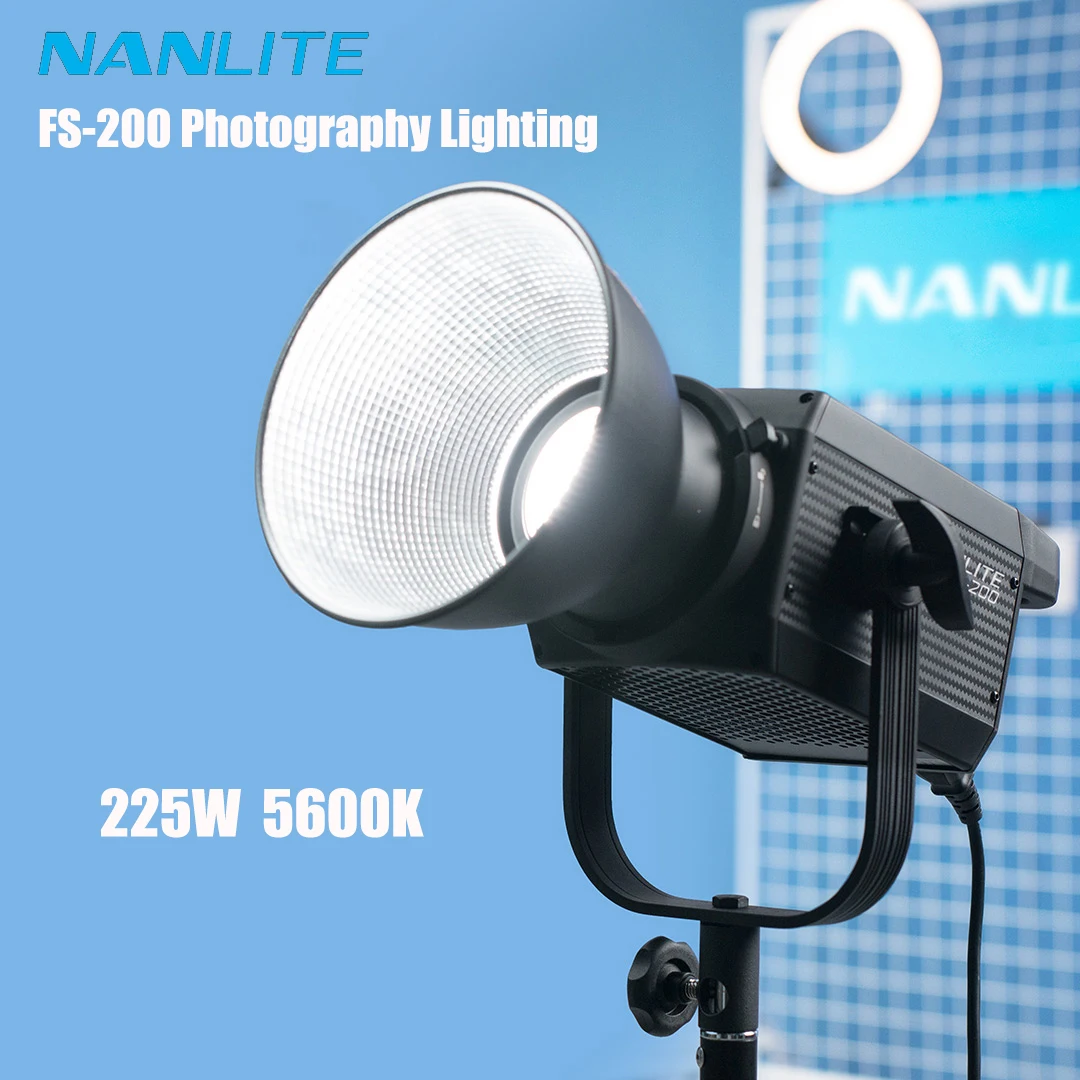 

Nanguang Nanlite FS-200 LED Профессиональное освещение для фотосъемки 225W 5600K наружный монолитный COB стробоскоп FS200 стробоскоп