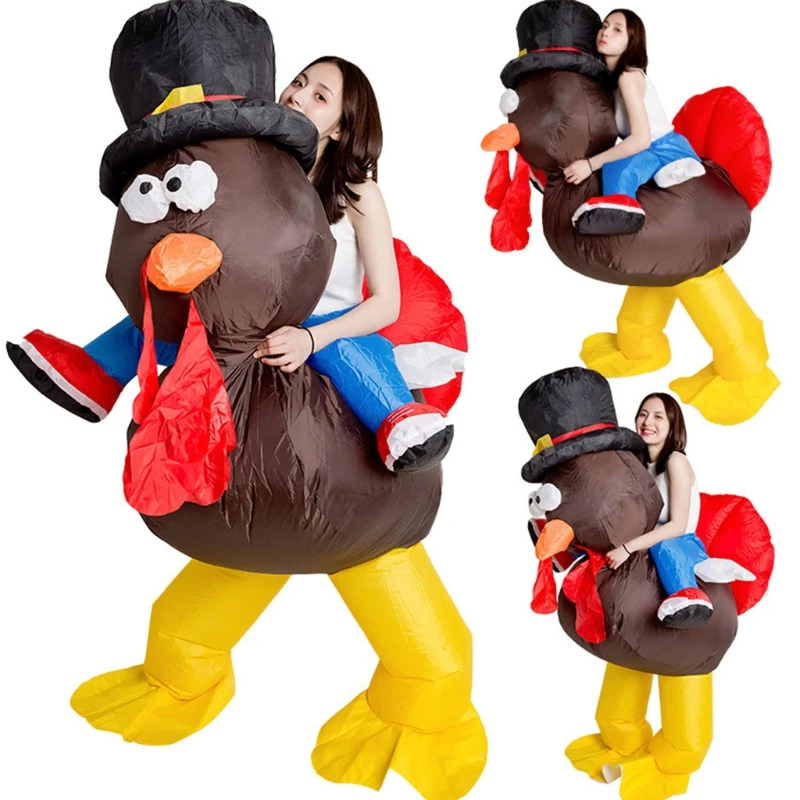 

Thanksgiving Turkey Rider Adult Cosplay Inflatable Suit Festive Party Clothing