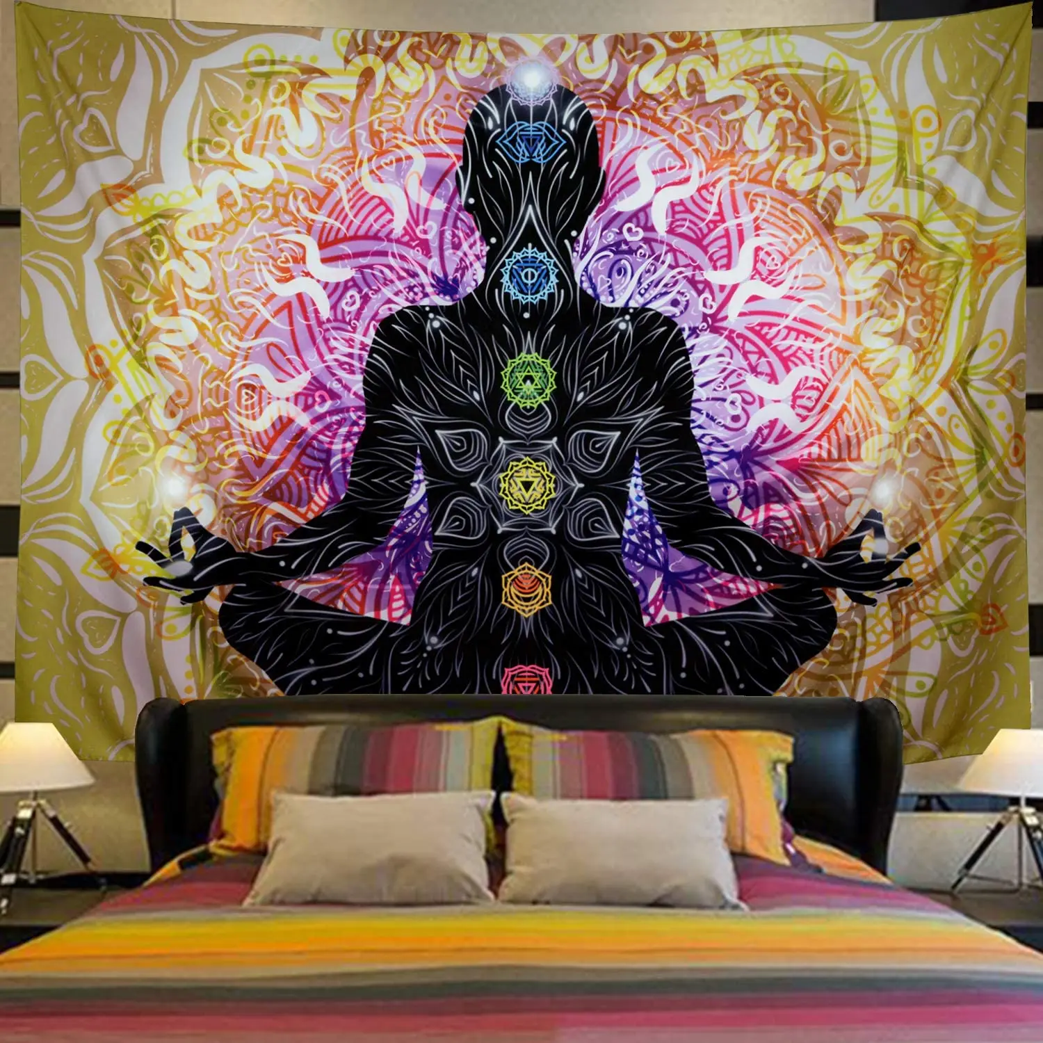 

Home Seven Chakra Tapestry Yoga Meditation Tapestry Wall Hanging Mandala Wall Tapestry Indian Chakra Tapestries Decoration Mural