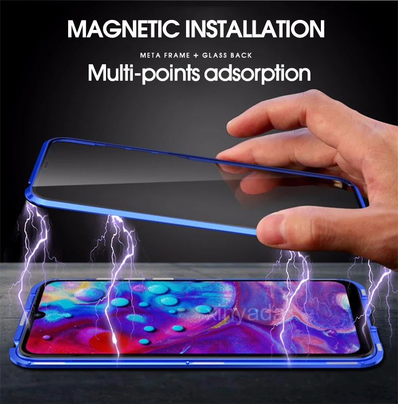 360 Full Body Case For Huawei P Smart Z Y9 Prime 2019 Plus double side Tempered Glass Flip Cover Magnet Magnetic | Мобильные