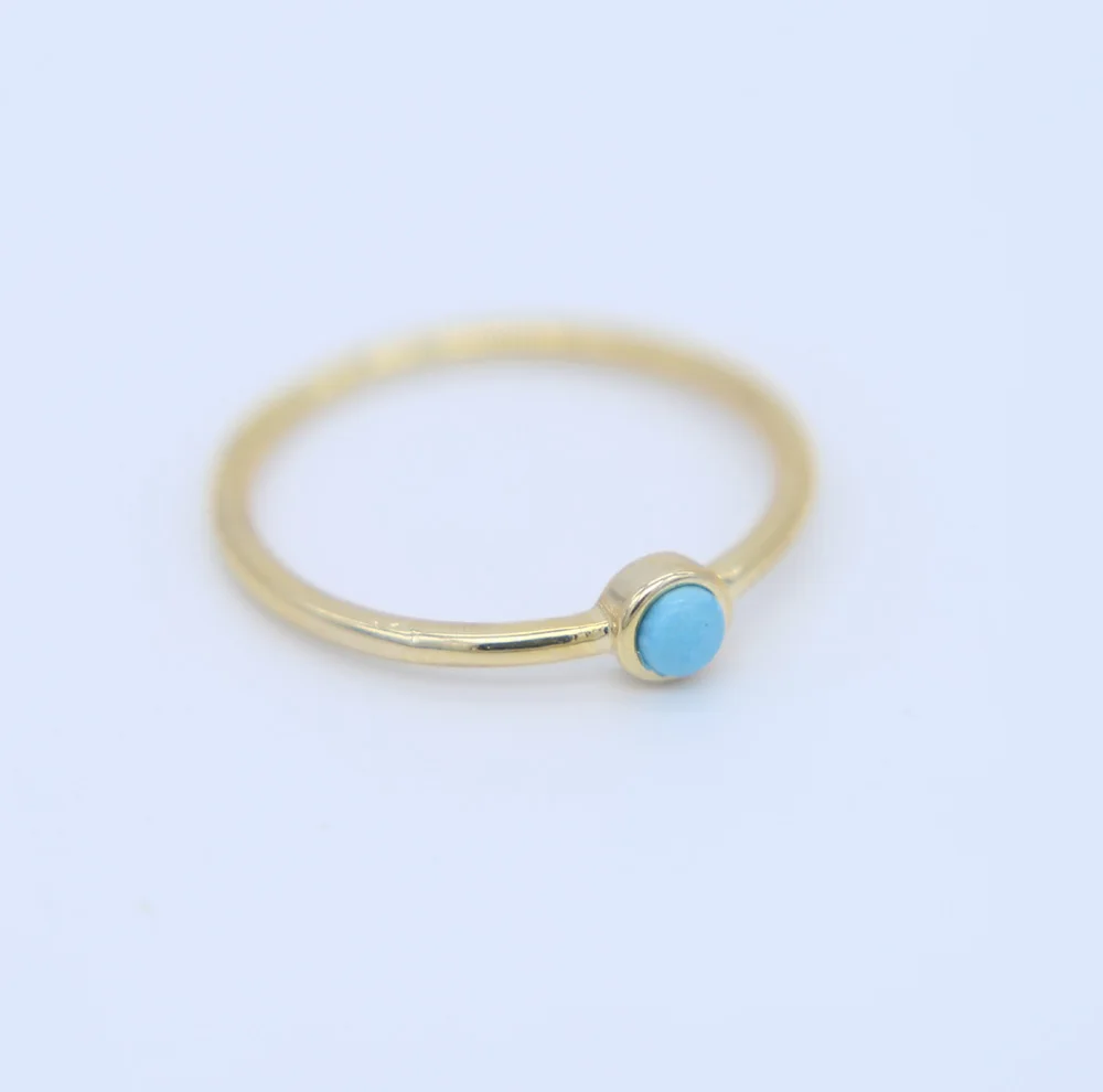 2020 Высококачественные золотые бирюзовые тонкие геометрические медные кольца на