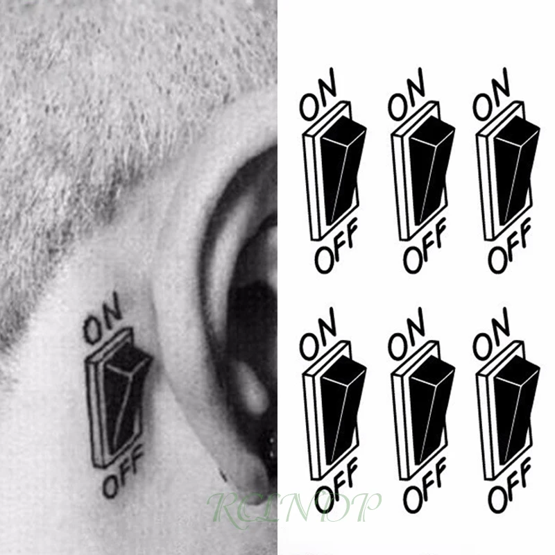 

Waterproof Temporary Tattoo Sticker on body 3D power switch tatto stickers flash tatoo fake tattoos for men girl women