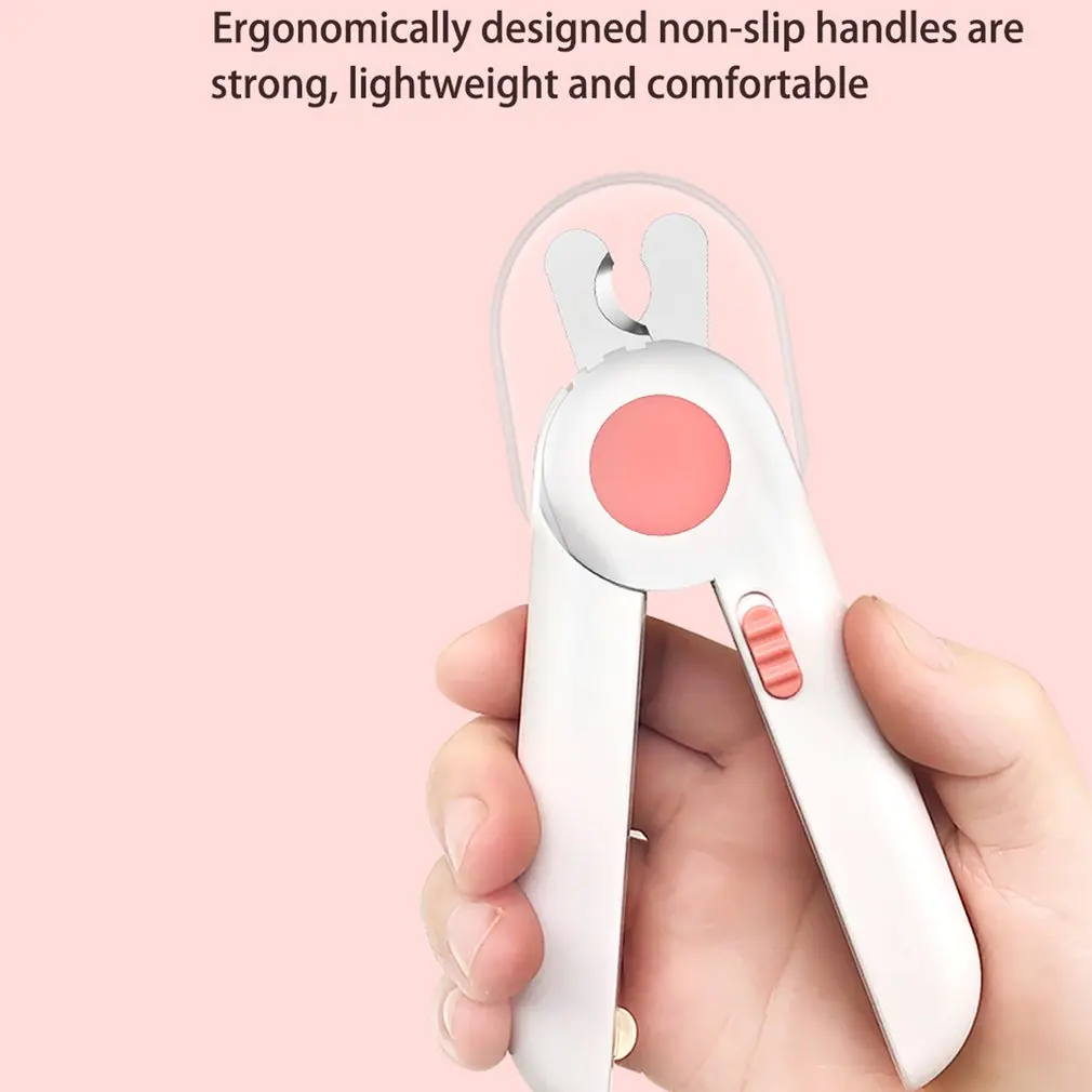 

Hot New Pet Nail Clippers Trimmer Cutters Animal Grooming Tool With Nail File Grinder For Cat Dog With LED Light Stainless Steel
