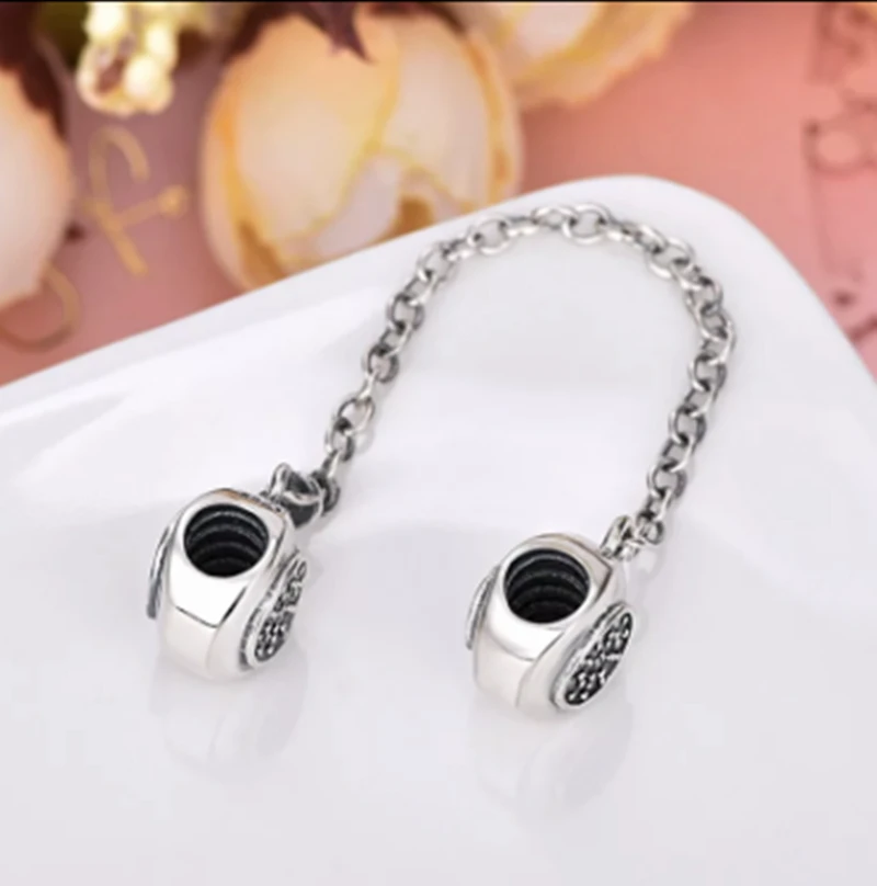 Серебро 925 пробы сверкающая прозрачная блестящая цепочка со звездой и луной