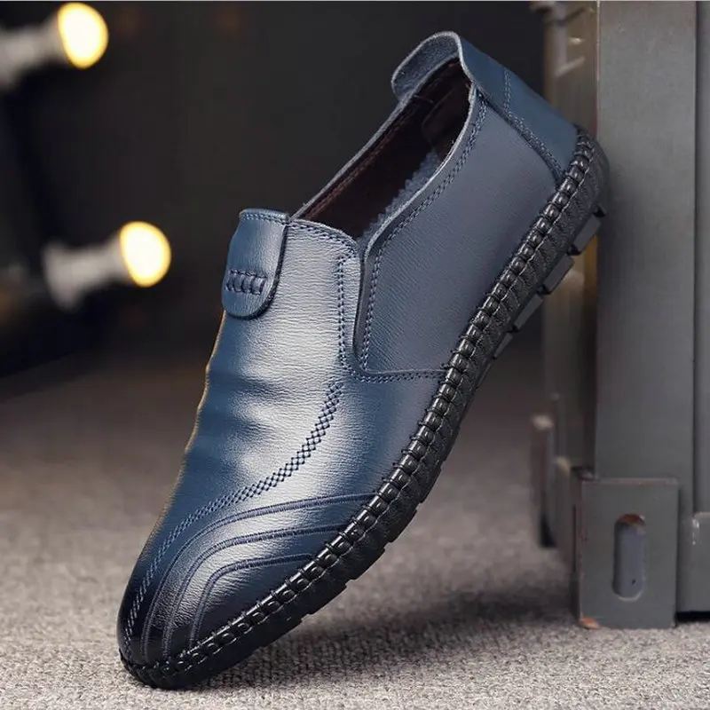

High Quality Men Genuine Leather Shoes Men Oxfords Leather Shoes Fashion Casual Slip On Formal Business loafers shoes A53-32