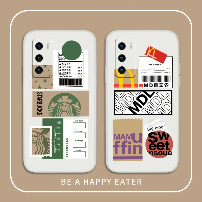 

Coffee Girl Phone Case For Huawei P40 P40Lite P30 P20 Mate 40 40Pro 30 20 Pro Lite P Smart 2021 Y7a Liquid Silicone Cover