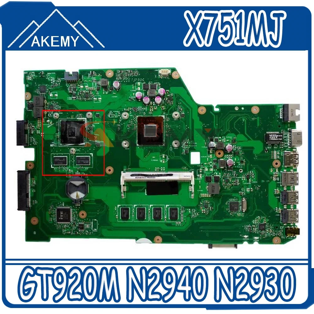 

Akemy For ASUS X751MJ Mainboard X751M K751M R752M X751MD R752M Motherboard w/ GT 920M GPU N2940 N2930 CPU