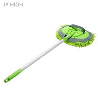 2 in 1 car wash mop mitt with long handle chenille microfiber car wash dust brush extension pole 24 46in scratch cleaning tool