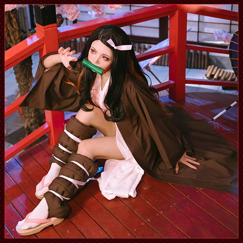 Костюм для косплея Devil's Blade аниме Demon Slayer Kimetsu No Yaiba Kamado Nezuko Cos женское кимоно