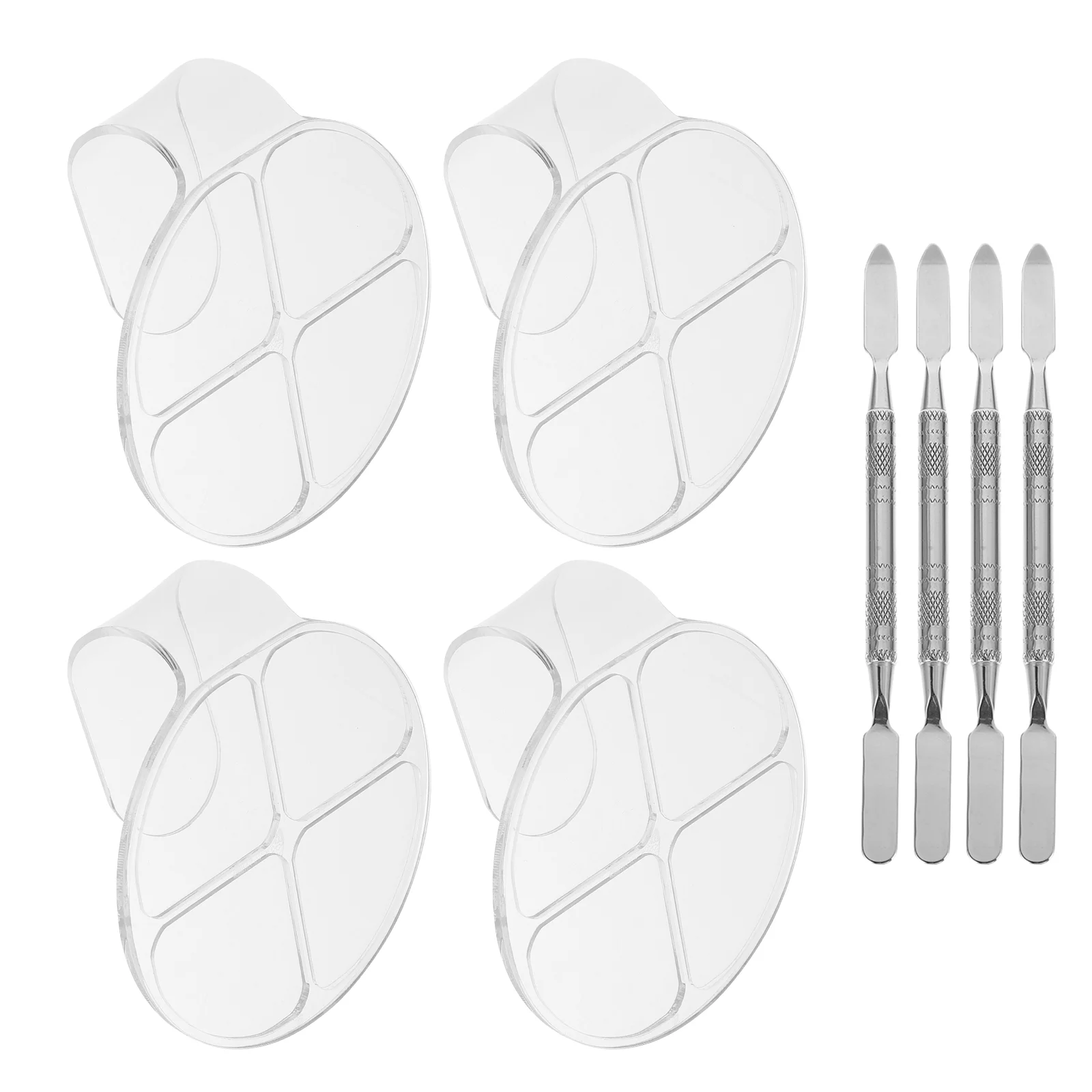 

4 шт., маникюрные палитры с 4 шт. стальными шпателями