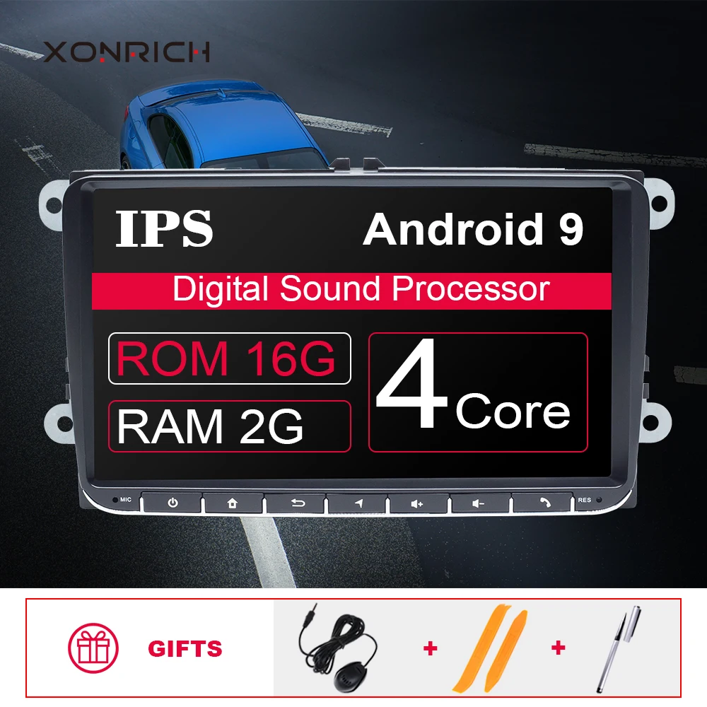 " 2Din Android 9 Автомобильный DVD Радио gps навигация для VW Passat B6 volkswagen Jeta touran Skoda Octavia 2 golf 5 6 мультимедийный плеер