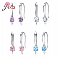 luxury colorful real 925 sterling silver jewelry filled 5a cubic zirconia cz earrings women party accessories gift