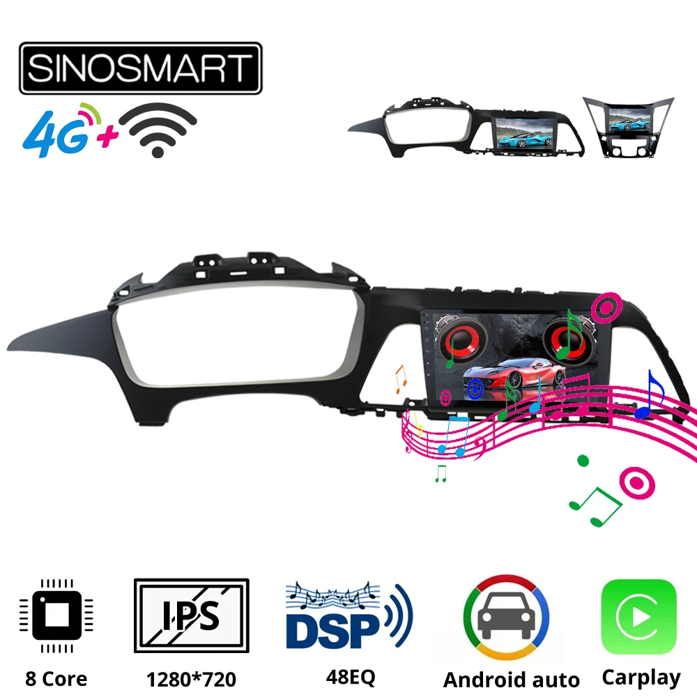Sinosmart автомобильный радиоприемник с навигацией GPS для Hyundai Sonata 8th/9th поколение 2011