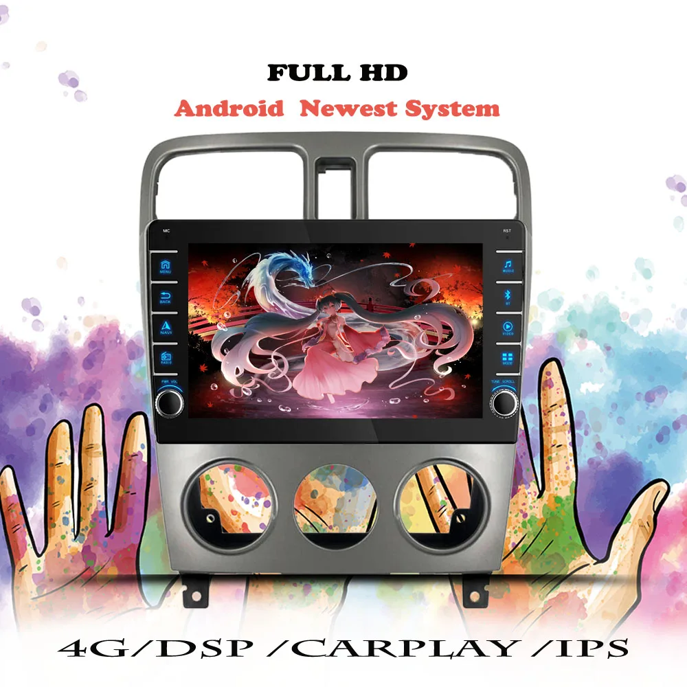 Автомагнитола на Android 12 DSP мультимедийный плеер для Subaru Forester SG 2002 2003 2004 2005 2006-2008