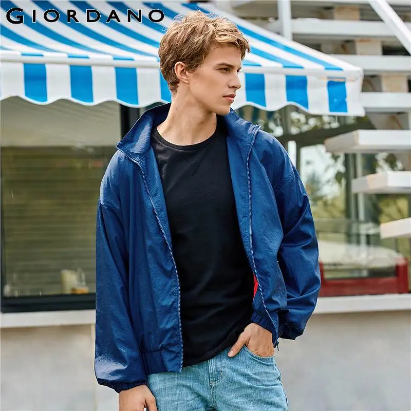 Giordano мужская куртка со стоячим воротником тонкая ветровка дышащая сетчатая подкладка мягкая свободная Casaco Masculino 91079687