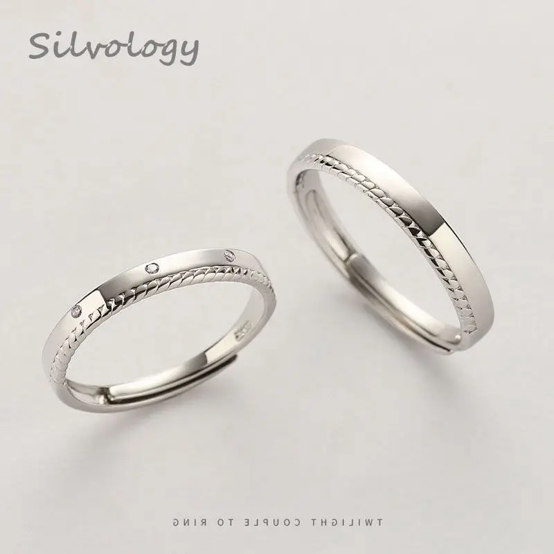 Серебряные кольца с цирконом для влюбленных оригинальные креативные элегантные